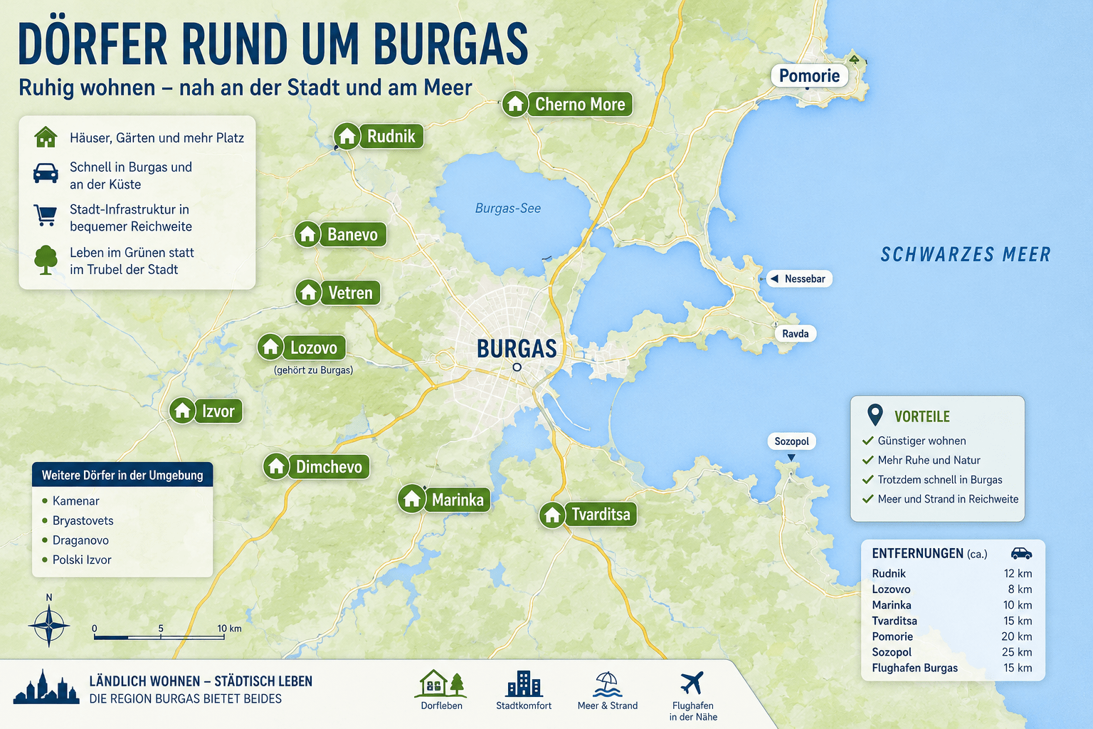 Dörfer rund um burgas