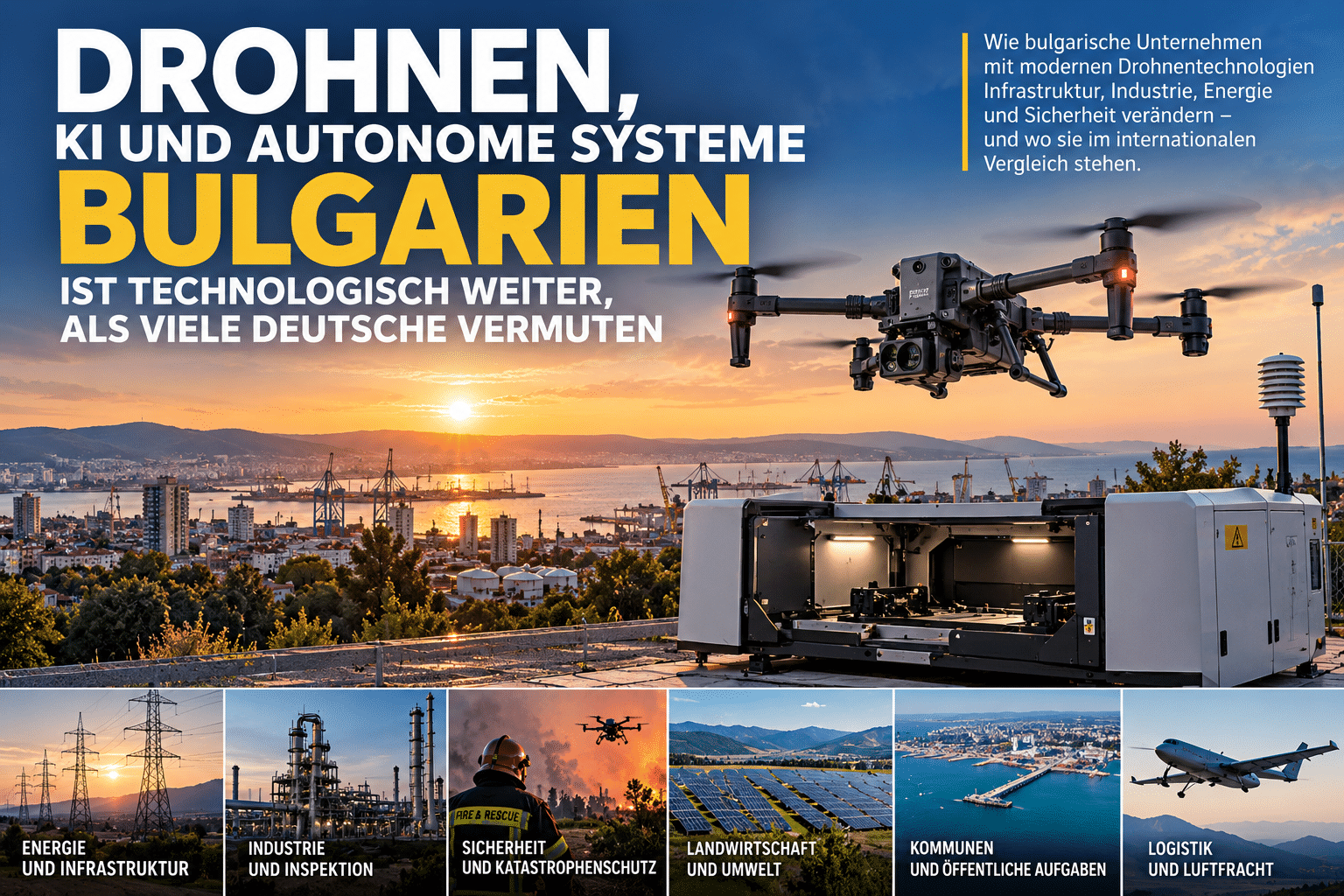 Drohnen über bulgariens zukunftslandschaft