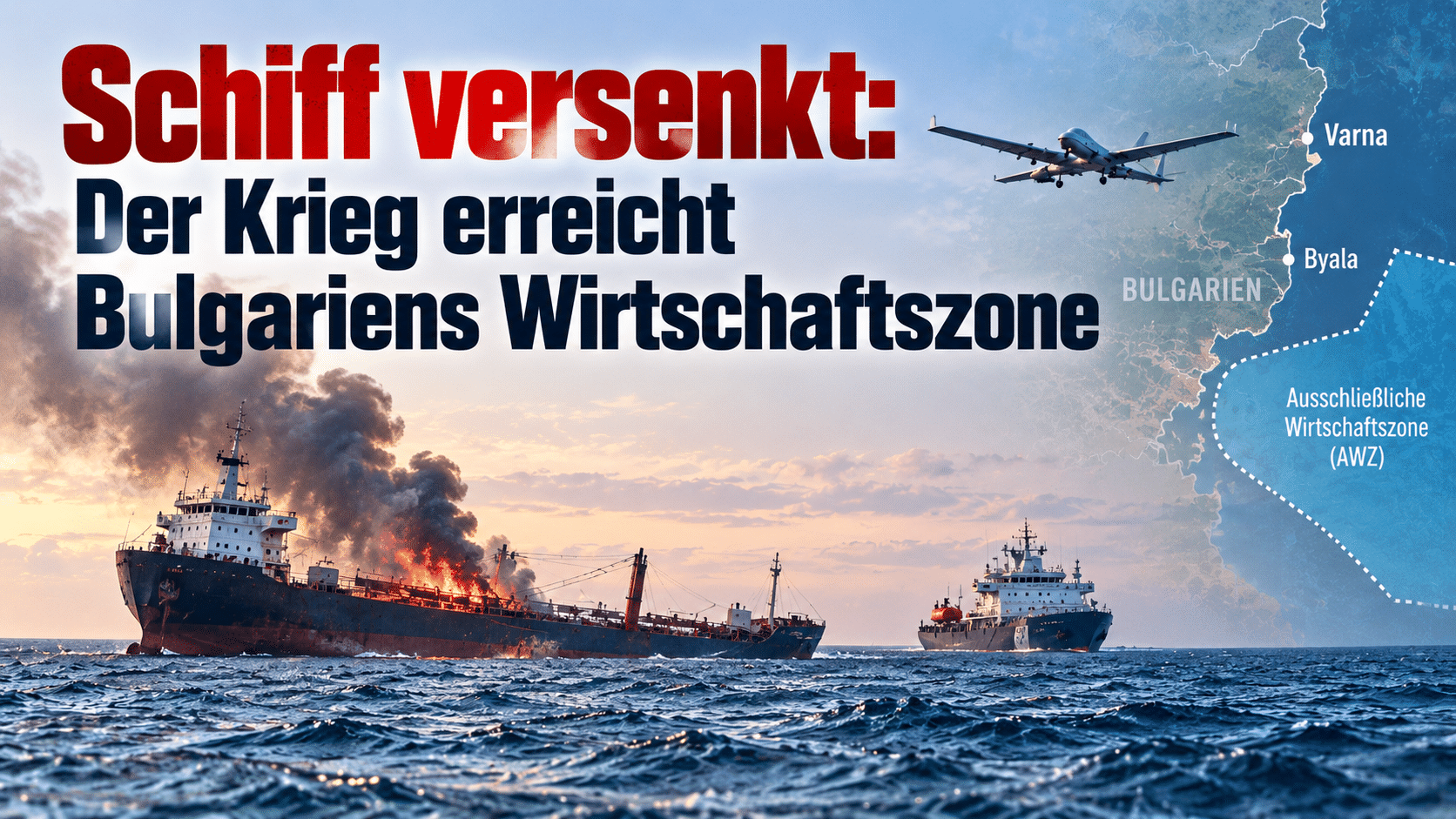 Schiff versenkt im schwarzen meer
